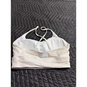 Zyia Active Metallic Cream All Star Sports Bra Small Cross Back Shimmer Workout